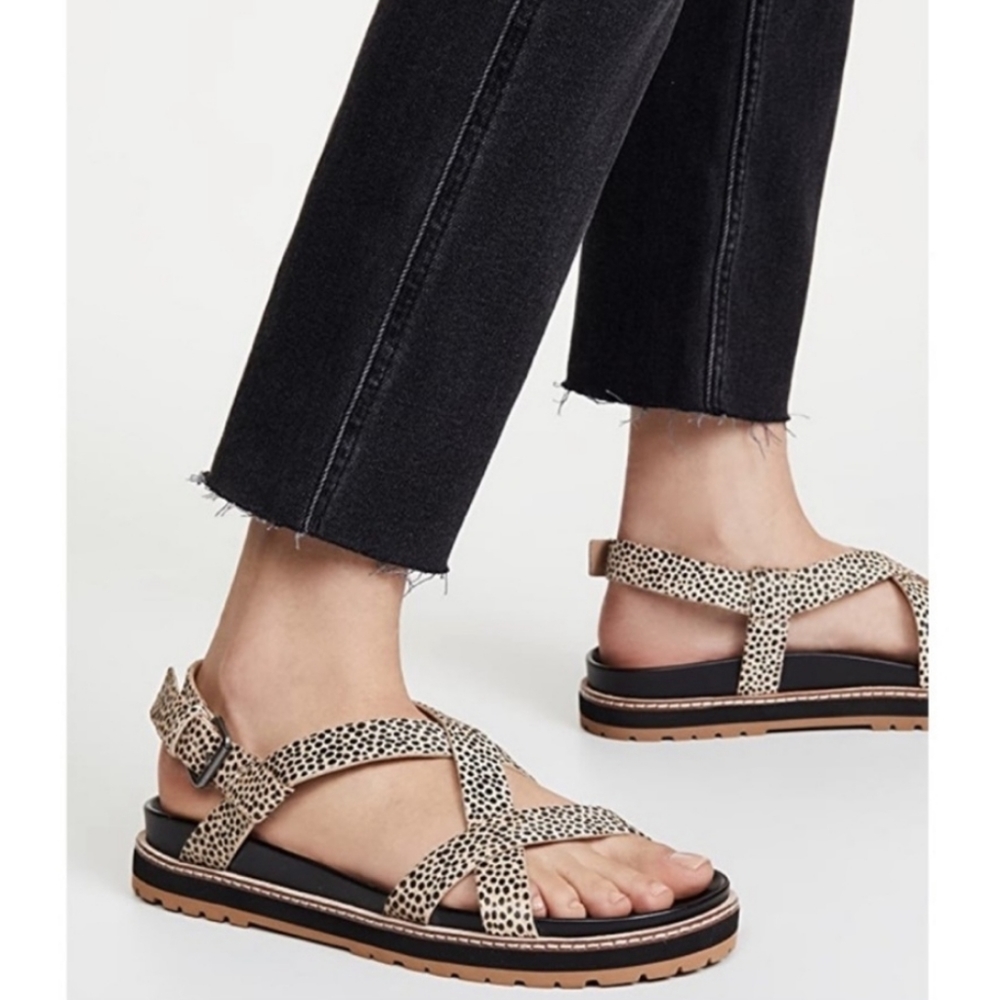 Madewell The Aubrey sandals in spotted calf hair size 8
